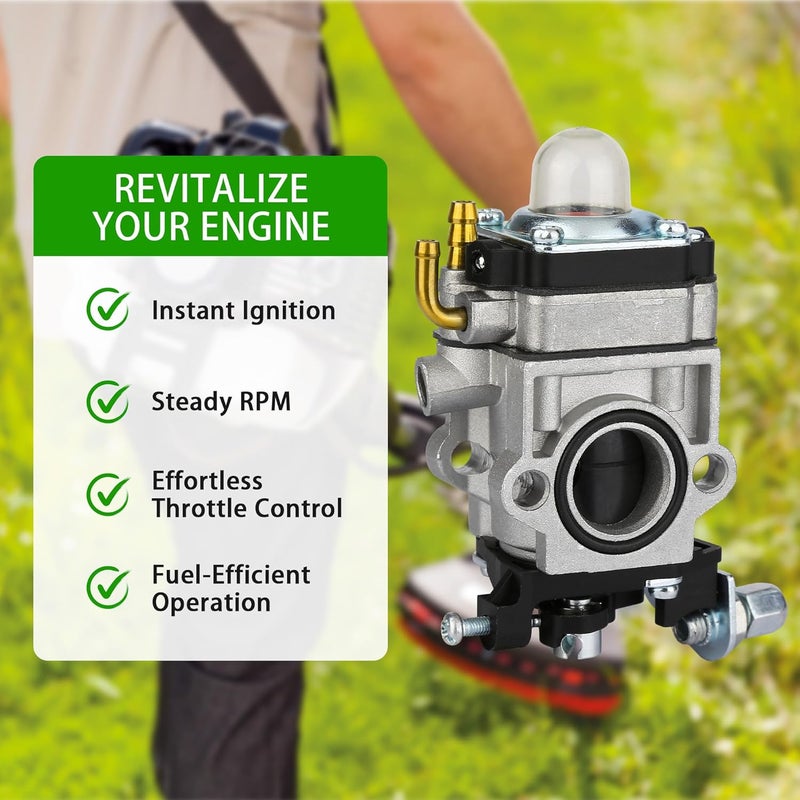 TJWODO 300486 43cc Carburetor, Replacement Small Engine Carburetor Fits for Earthquake Tiller & Auger E43 MC43 MD43 WE43 Series, Compatible with Powermate & Southland PCV43 SCV43 Cultivator, SEA43 Auger - Image 4